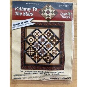 Joann 2001 Pathway To The Stars Quilt Block Kit Month 9 RAMBLING ROADS